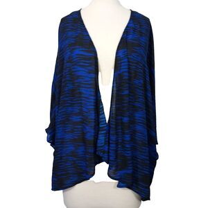 Lane Bryant Cardigan Womens Plus 22/24 Sheer Drape Open Front Blue Kimono Sleeve
